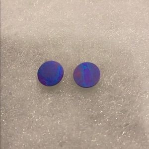 Purple Circle Stud Earrings
